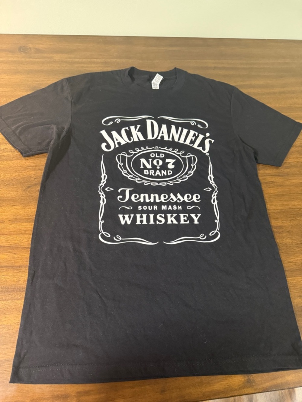 Jack Daniels Black T-Shirt with White Tennessee Whiskey Logo